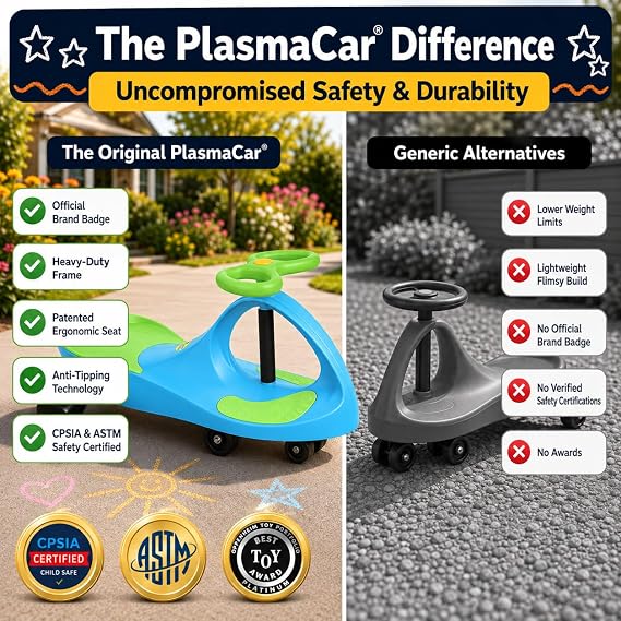 PlasmaCar Original Ride On Toy, Plasma Car for Kids, Fuchsia Pink/Purple