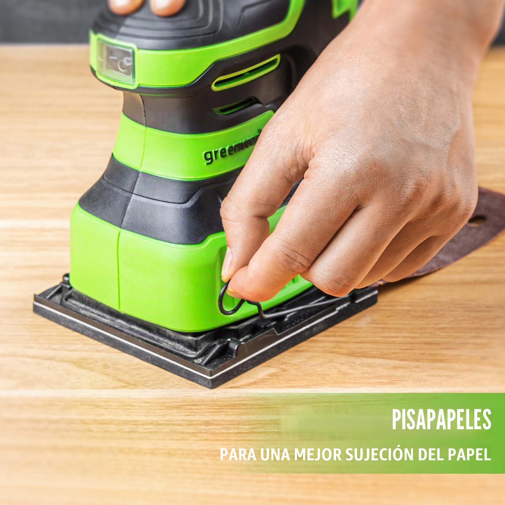 Greenworks G24SS14 Lijadora de 1/4 de Hoja Inalámbrica, 11000 rpm, SIN Batería de 24V y Cargador, Garantía de 3 Años