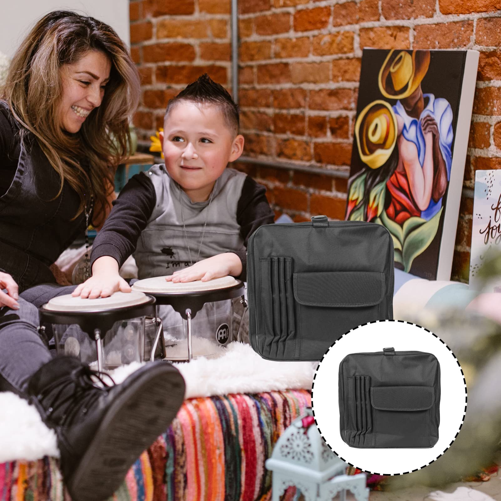 HEMOTON Portable Snare Drum Holding Bag Compact Instrument Backpack Comfortable Handle