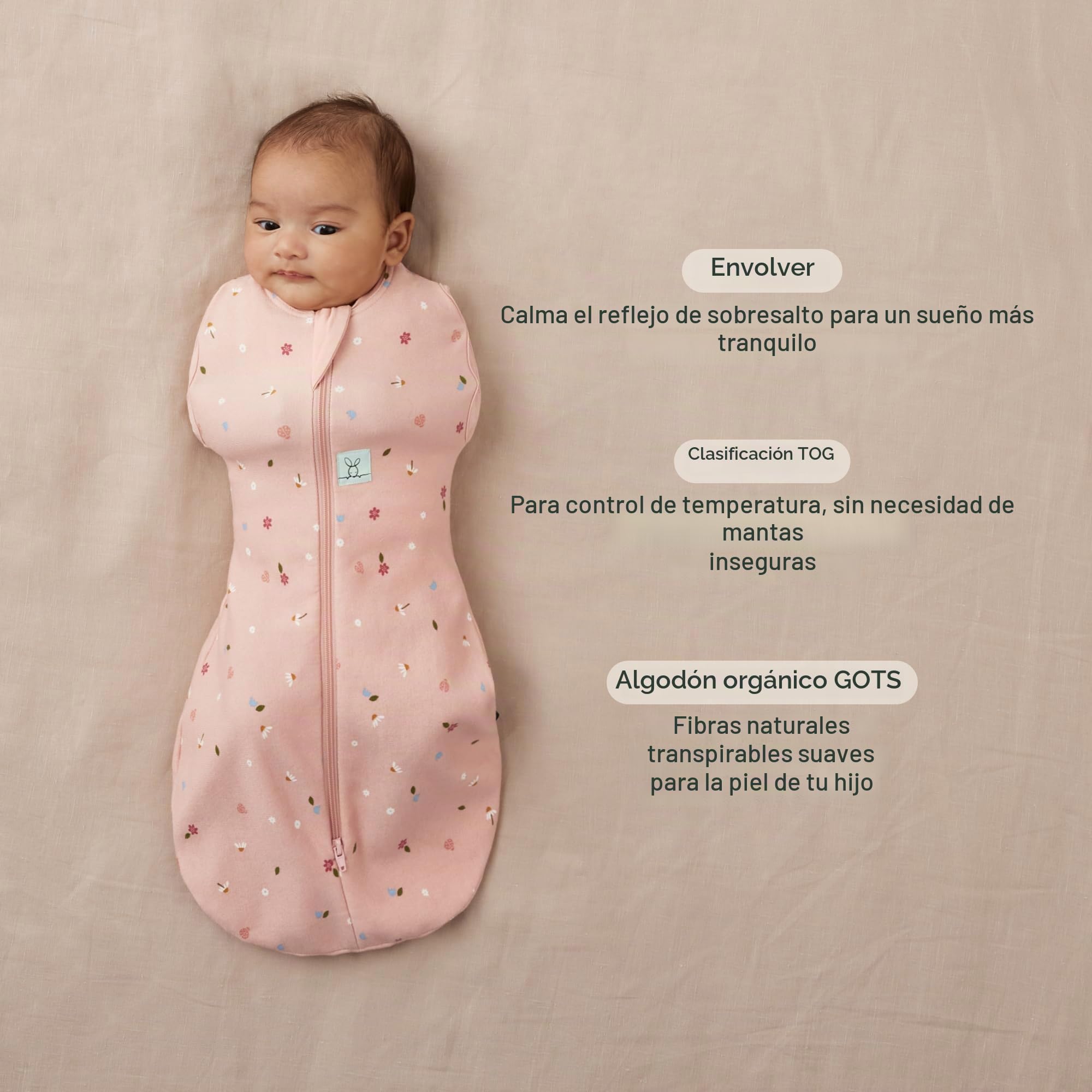 ergoPouch 1.0 TOG Saco de Dormir para bebés de 3 a 6 Meses Saco de Dormir para bebés para Noches cálidas y acogedoras Saco Envolvente Cocoon El bebé Mantiene la Calma y la relajación