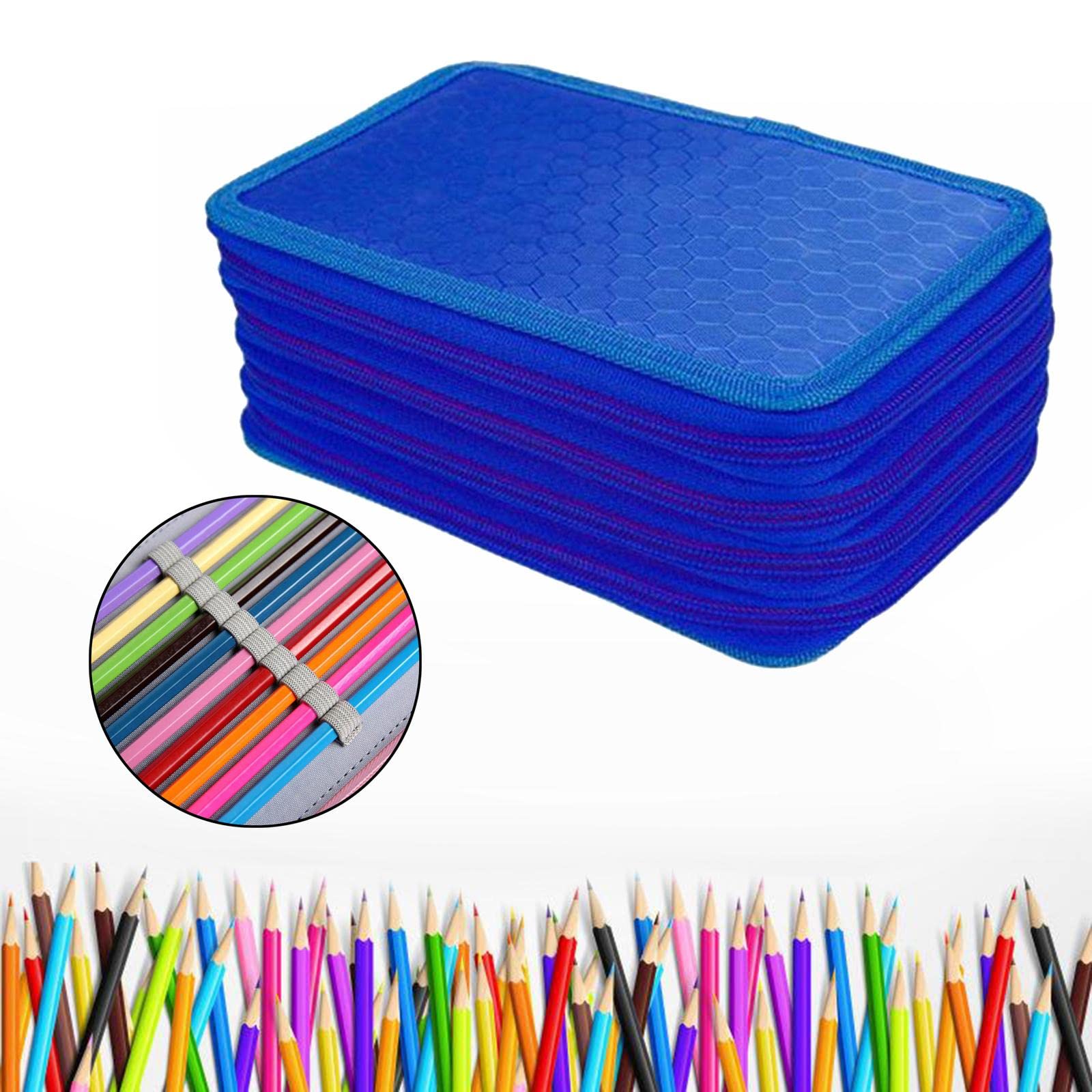 Federmäppchen mit 72 Fächern für Aquarellstifte, Marker, Jungen, Mädchen, Kunstbedarf, blau, 72 Löcher, Stil B, 3 Set (72 Loch Tasche, Stil B), Style B