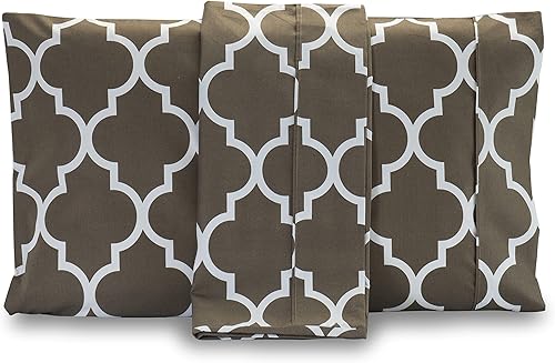 Miniatura 10 de Elegant Comfort Juego de 2 fundas de almohada estampadas con patrón de calidad egipcia de 1500 hilos, diseños clásicos atemporales, tejido suave y