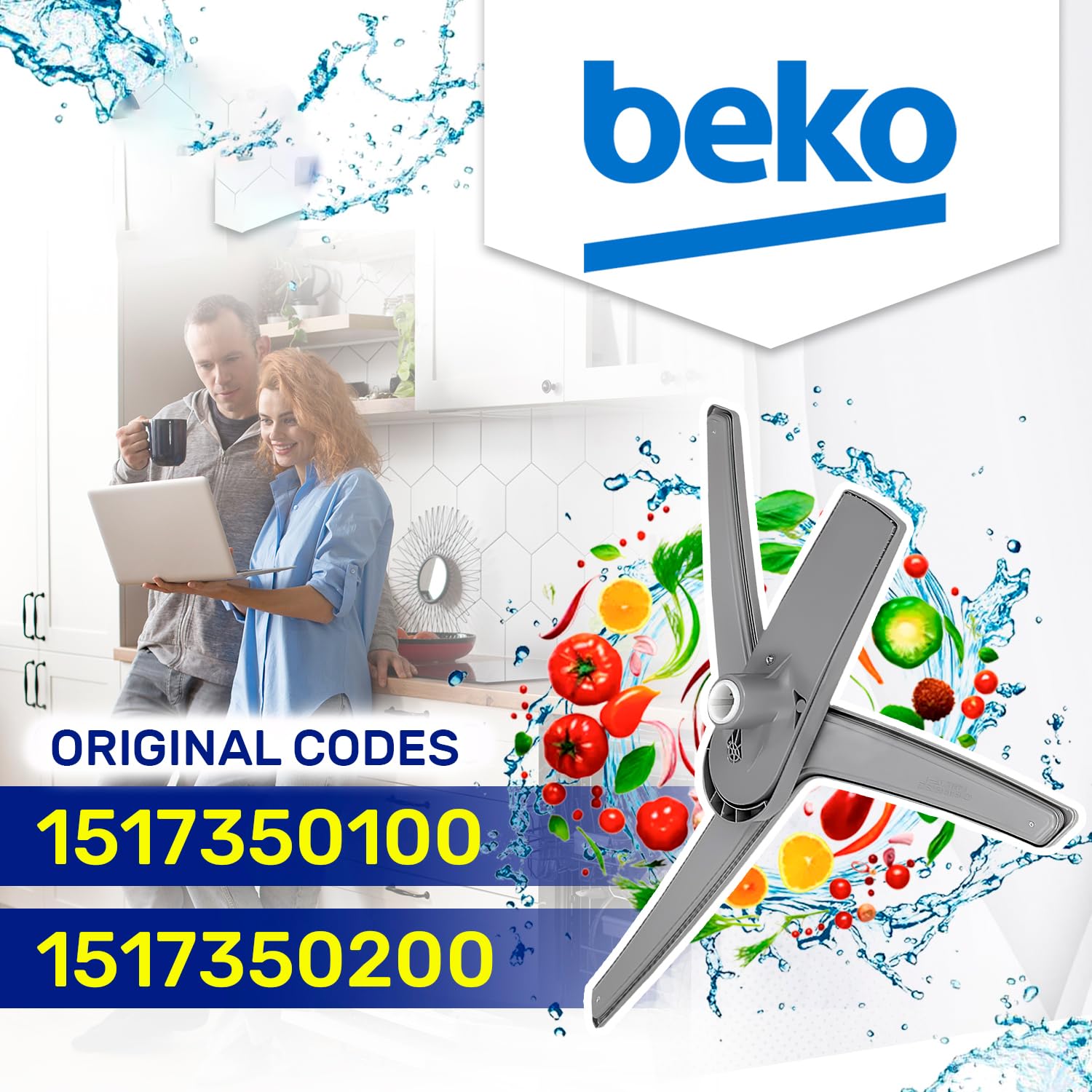Unterer Sprüharm für Geschirrspüler 1517350100 1517350200 für Beko