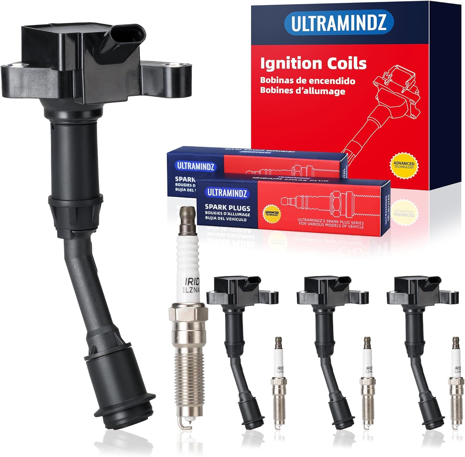Ignition Coil Packs & Spark Plugs for Ford Fusion 1.5 2014-2020 / Escape 1.5L 2017-2019 for Turbo EcoBoost GTDI Models Set of 4 UF735 DG554 DG552 DS7Z12029B