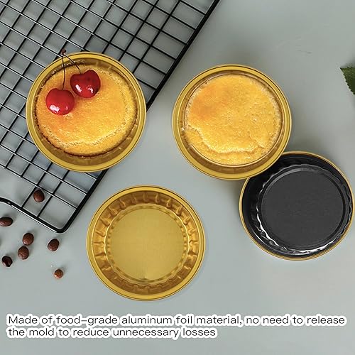 Miniatura 3 de Paquete de 50 tazas para hornear con tapas, moldes de papel de aluminio para magdalenas, moldes de papel de aluminio desechables, soportes para