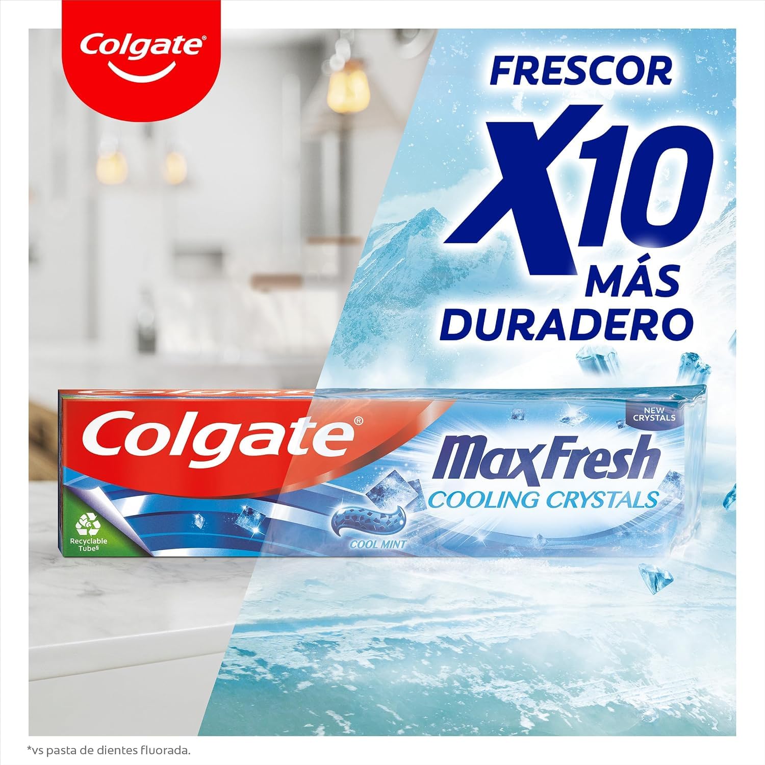 Colgate Max Fresh dentifricio con cristalli rinfrescanti 12 x 75 ml | dentifricio fresco durevole | sapore di menta fresca | protezione contro la carie