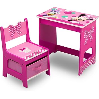 Amazon.com: Delta Children - Juego de mesa y silla de madera con licencia para niños, Madera, Minnie Mouse: Kitchen \u0026 Dining