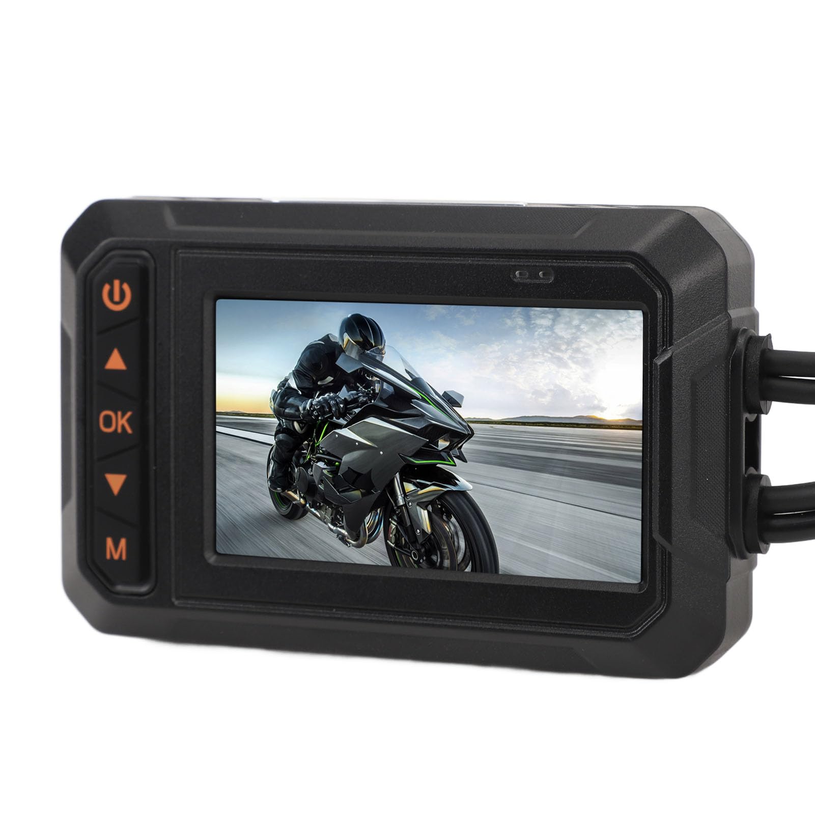 Kamera Samochodowa Motocykla 2K Wodoodporny Rejestrator Jazdy z Dwoma Obiektywami do Motocykla ATV UTV, Kamery Przednie i Tylne z Ekranem 3 Cale