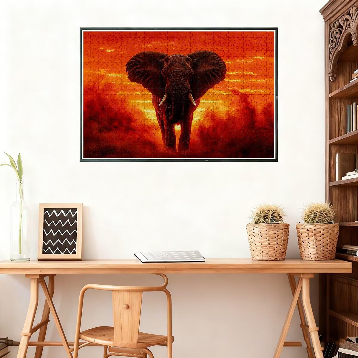 Puzzle 1000 sztuk słoń, puzzle zwierzęta, puzzle dla dorosłych kreatywna rozrywka, drewniane puzzle z pudełkiem prezentowym, klasyczne puzzle zabawki edukacyjne na prezenty, dekoracja domu -2241