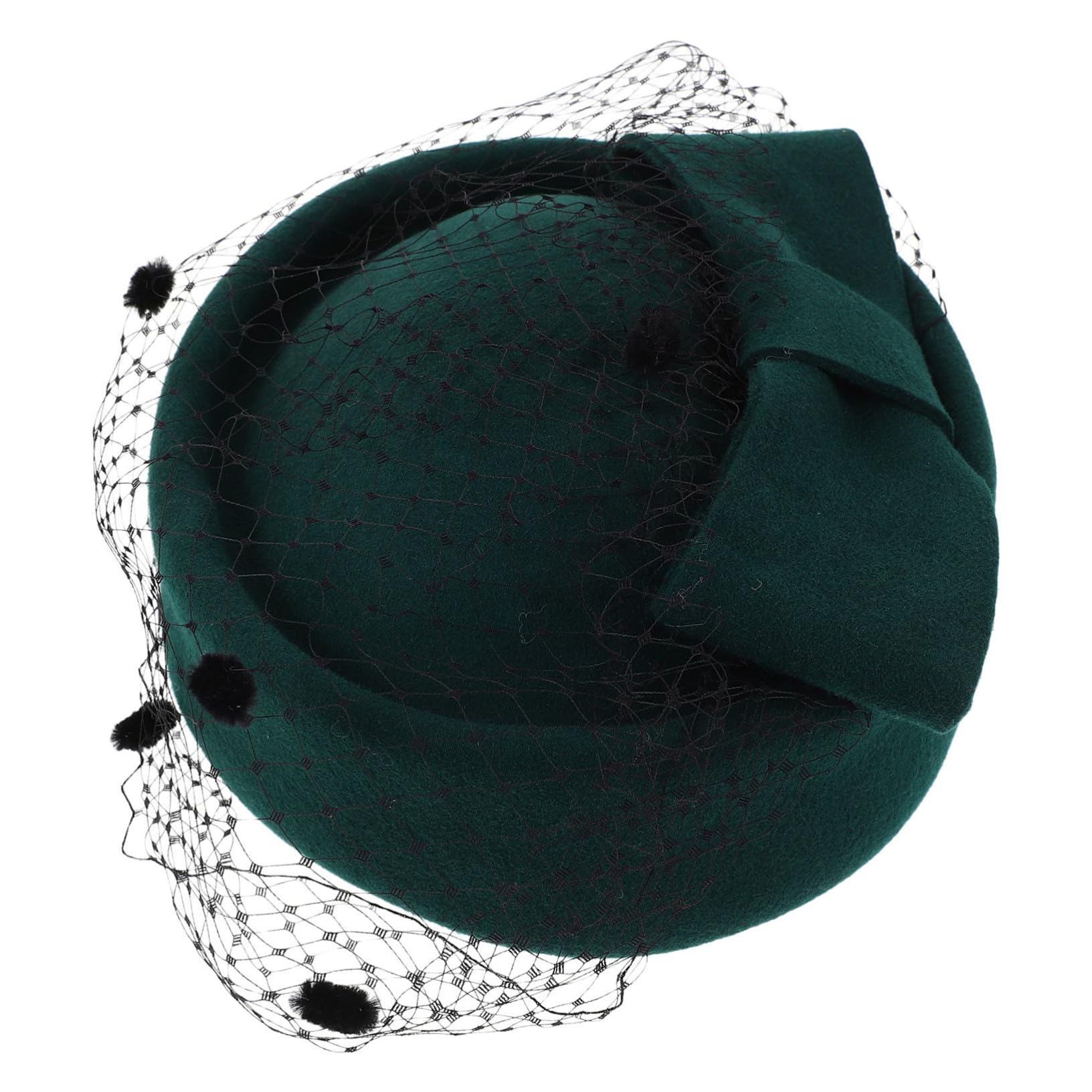 Garneck Basco da Donna in Lana con Fiocco e Velo, Cappello Fascinator Stile Britannico per Matrimonio, Cocktail e Cerimonie Invernali, Accessorio Elegante per Tea Party e Cosplay