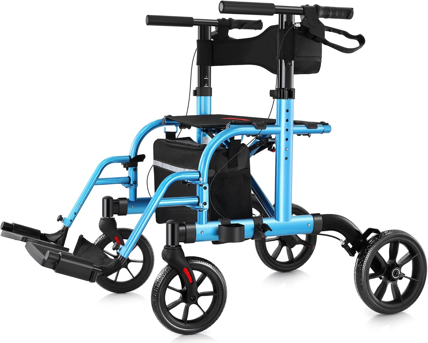 WALK MATE 2 in 1 Rollator Walker Transport Chair for