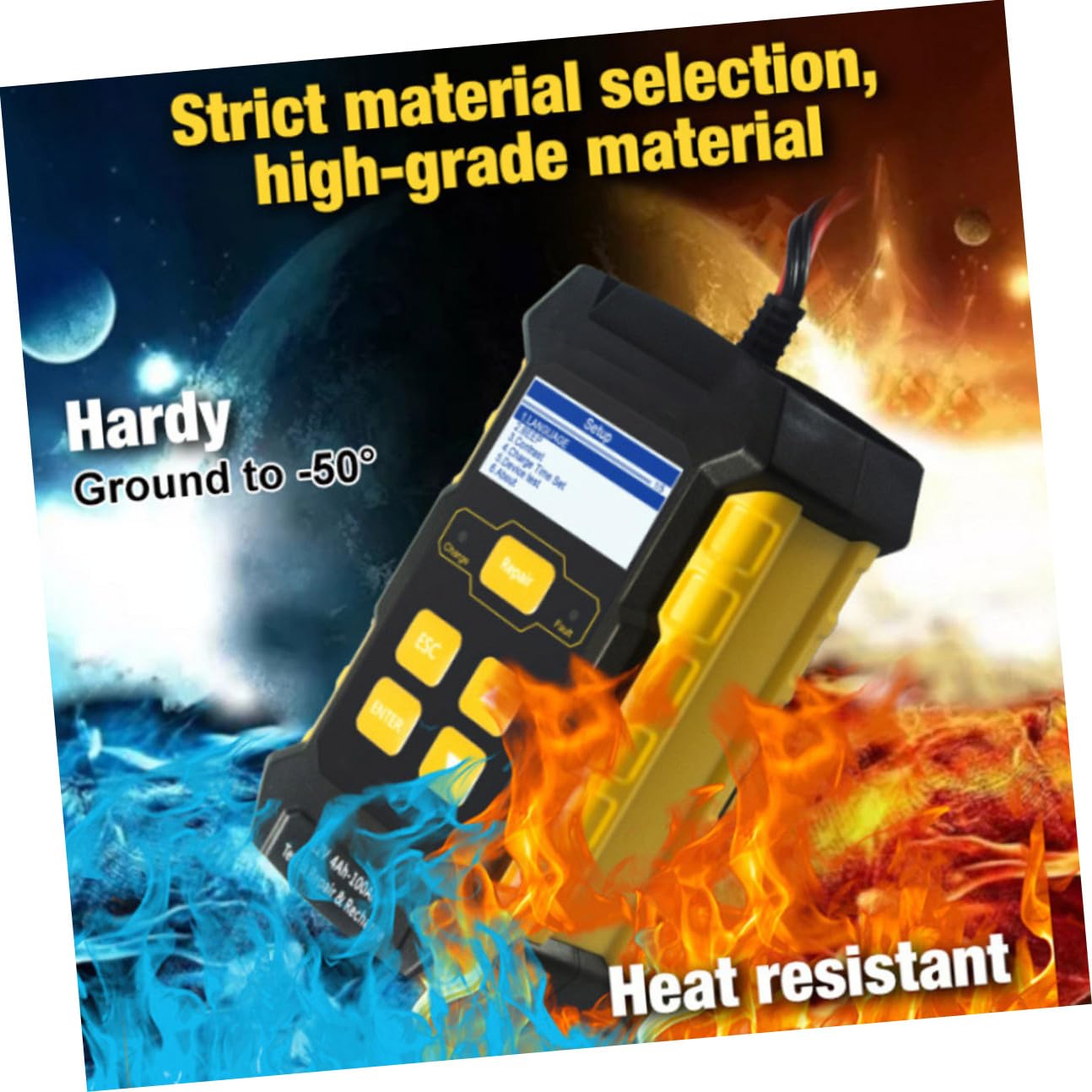 Tragbarer 12v-autobatterie Analysator mit 2, 4-zoll Display