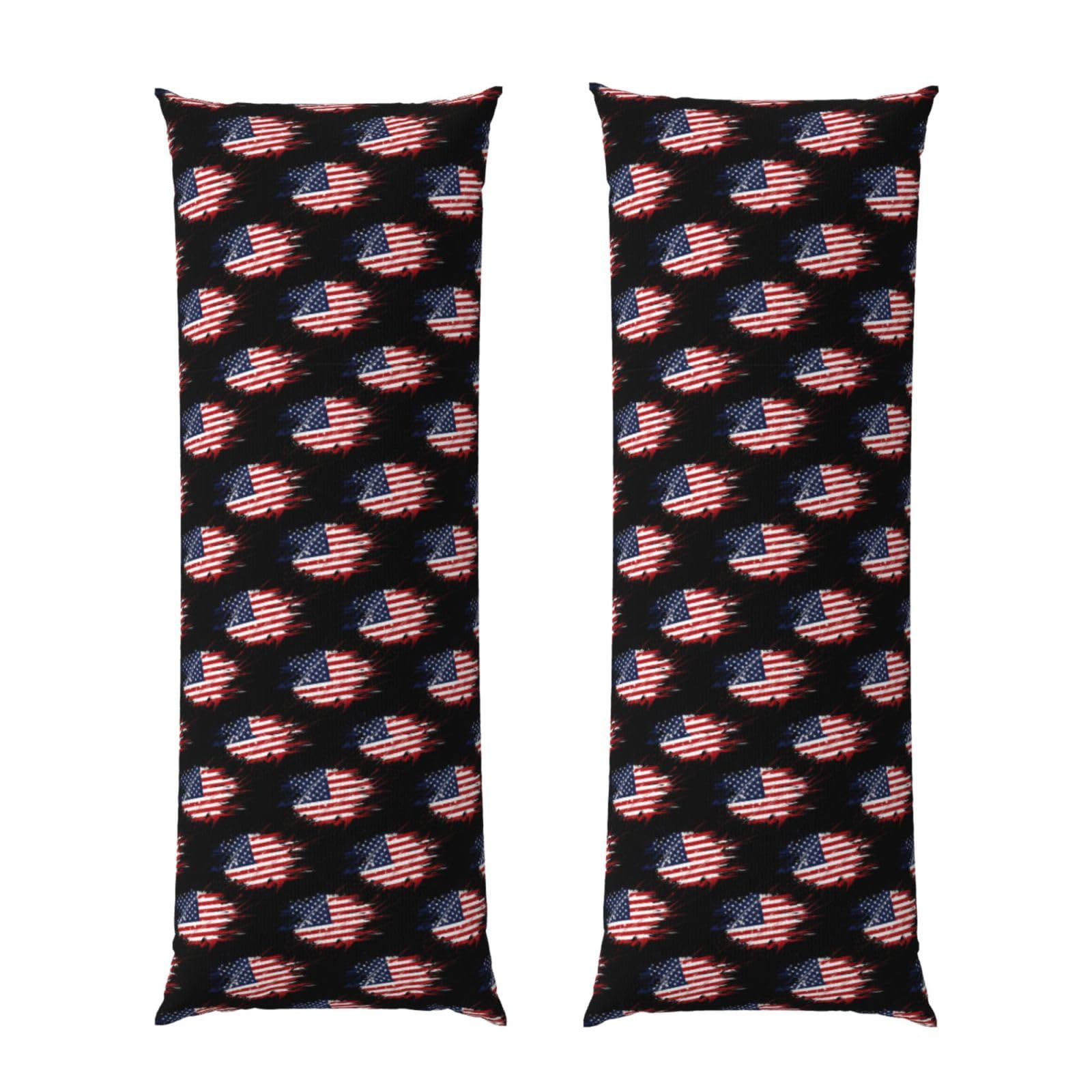 Body Pillow Cover 20x60 Inch, American Flag Art, Long Zippered Pillowcase, Breathable Flannel Fabric, Comfortable Protector for Men Women Bed Couch