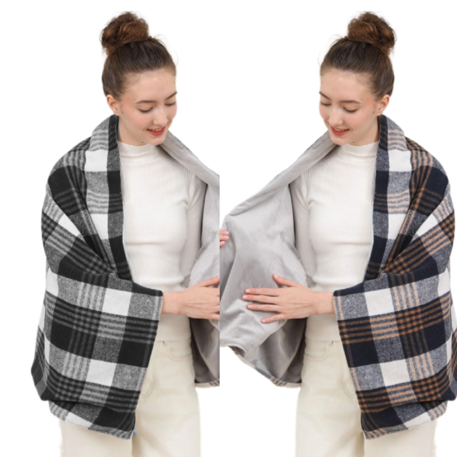 Écharpe Intelligente De Contrôle De La Température Polyester Respirant 3 Équipements Chauffants Couverture Chauffante Portable D'hiver Pour La Famille Châle Chauffant Unisexe