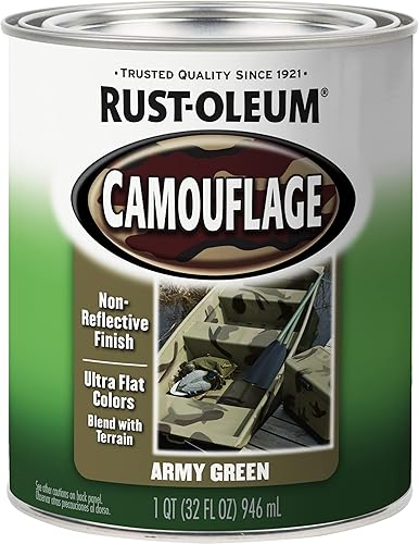 Rust-Oleum 379561 Pintura de camuflaje especial cuarto de galón verde militar plano