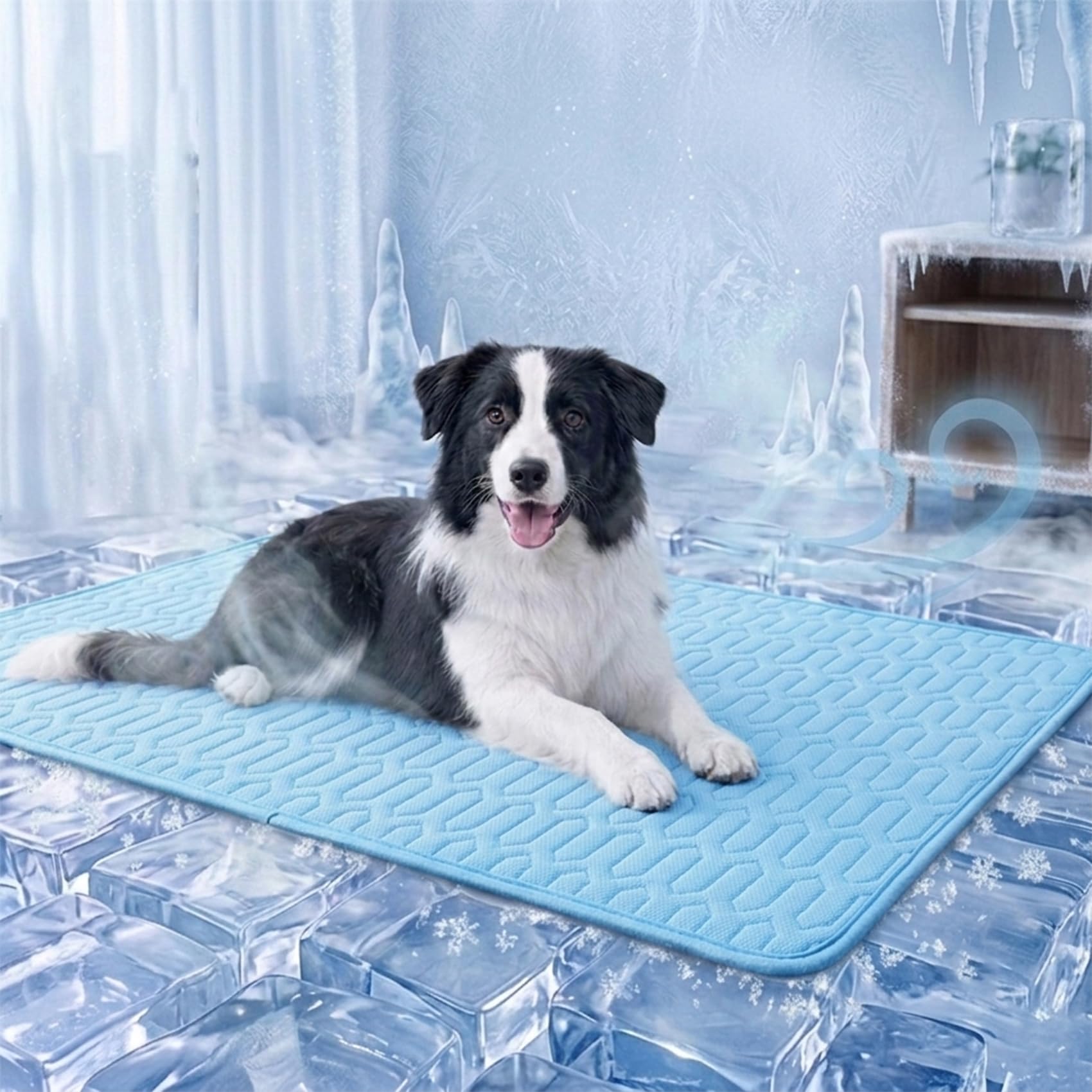 Kovah Dog Cooling Mat - Instant Cooling Relief，Blue-2XL(150 x 100cm)