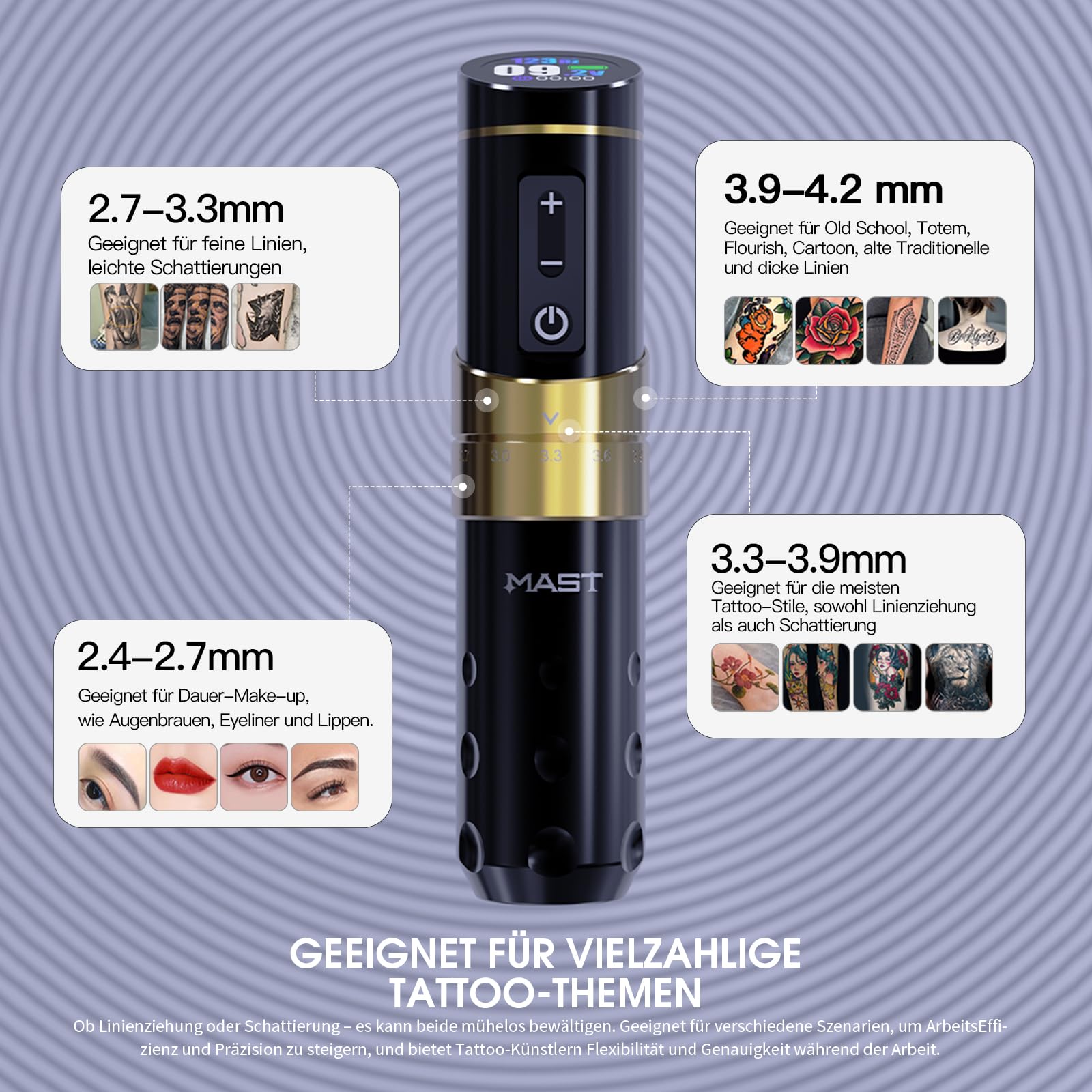 Mast Flip3 Machine Tattoo Pen without Cable Rotative Tattoo Gun
