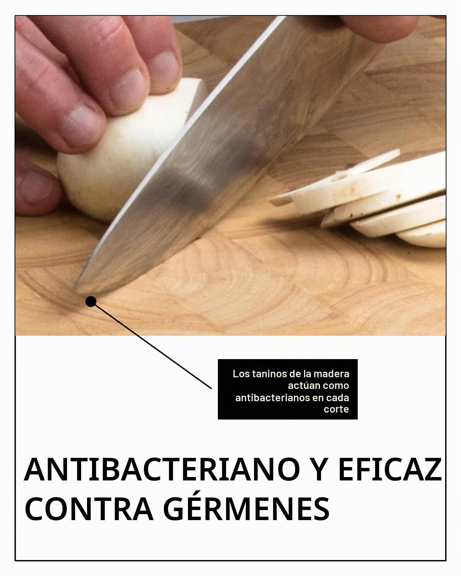 Continenta multifunción de Tabla para Cortar de Madera, con 3 cajones de Acero Inoxidable, 50 x 32,5 x 8 cm