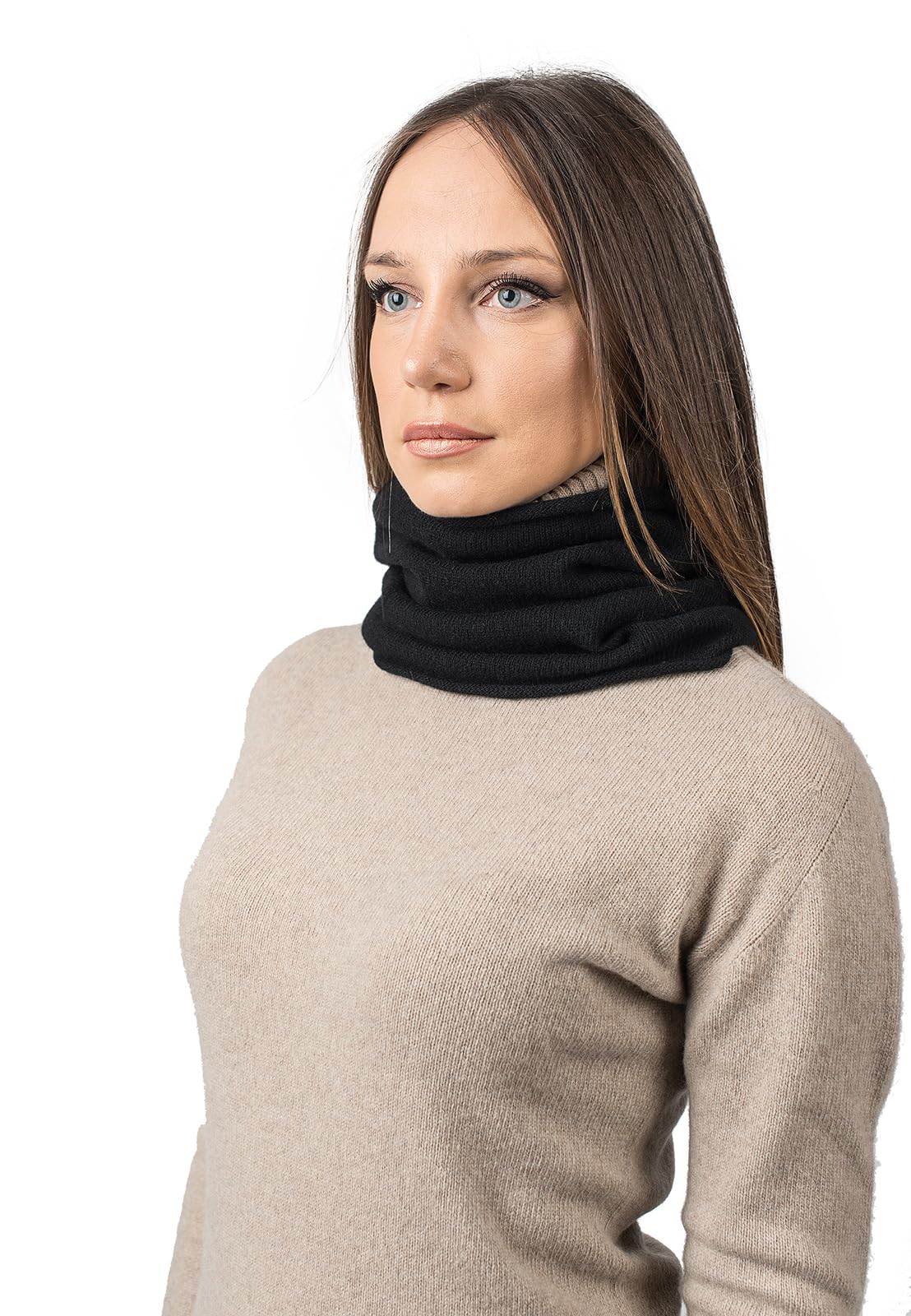 DALLE PIANE CASHMERE Sciarpa ad Anello Donna Cashmere Rigenerato | Scaldacollo versatile ad anello, caldo per autunno e inverno, in cashmere rigenerato sostenibile, regalo Made in Italy