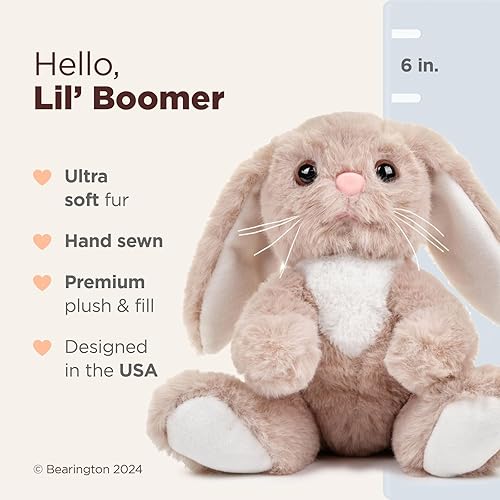 Miniatura 2 de Bearington Lil' Boomer - Animal de peluche de conejo de Pascua, 6 pulgadas, suave, de primera calidad, para acurrucarse todos los días y el tiempo