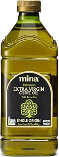 Mina Moroccan Olive Oil Extra Virgin 68 Fl Oz, New Harvest, Polyphenol Rich Olive Oil, Single Origin Extra Virgin Olive Oil, Cold Extraction, Less than 0.2% Acidity, 2 L