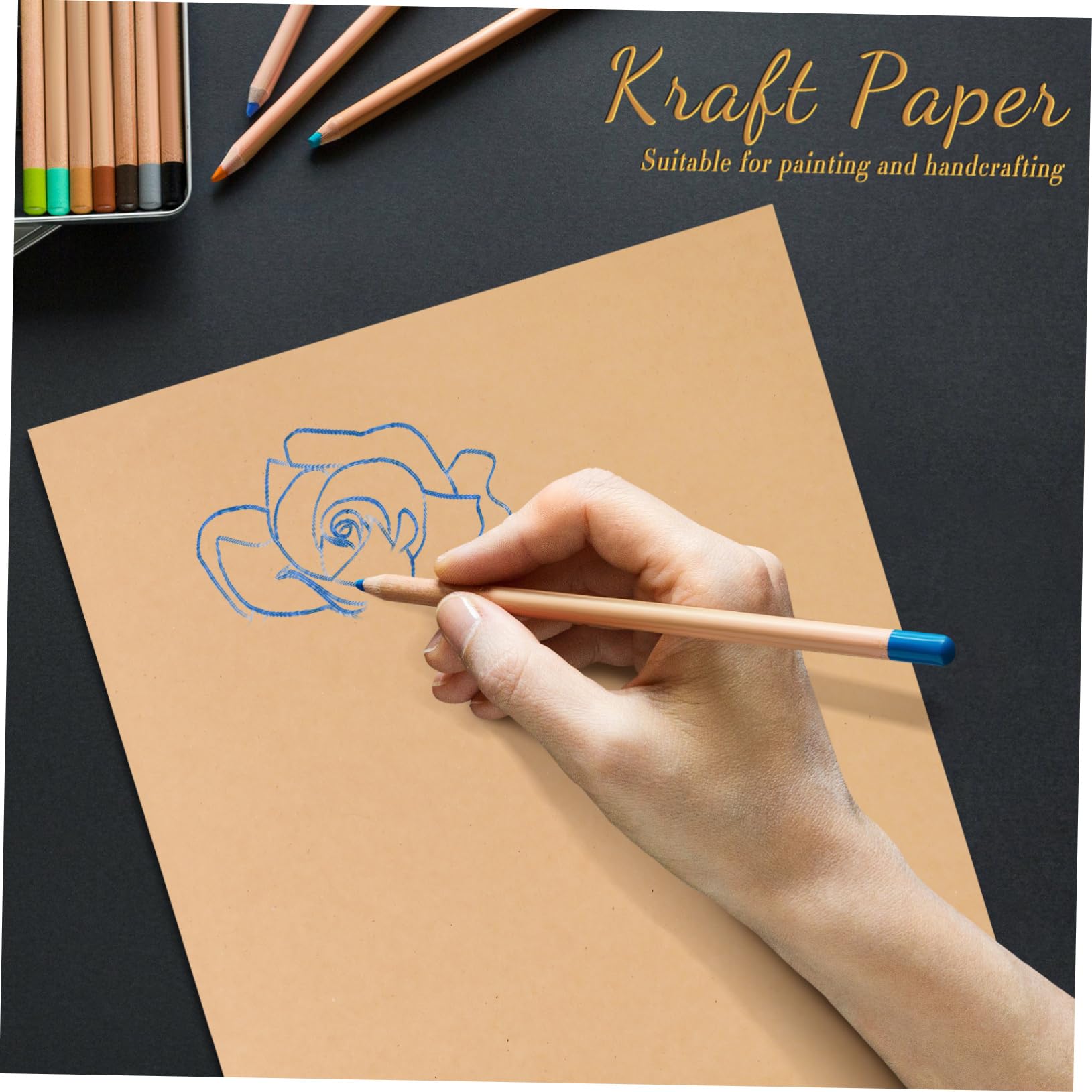Lurrose 100pièces Papier Kraft Épais M² pour Scrapbooking Loisirs Créatifs et Projets Faits Main