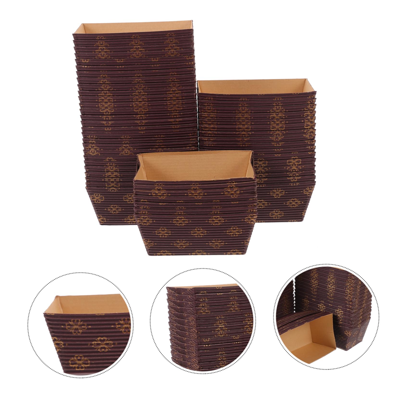 Cabilock 3 Ensembles Moules À Papier Lot De Caissettes Rectangulaires Antiadhésives Pour Cuisson Four Pour Gâteaux Muffins 50 Pièces * 3