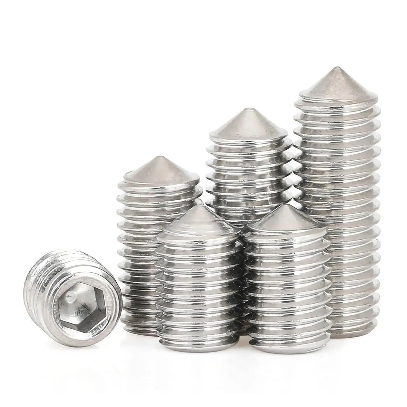 Viti a punta conica in acciaio inossidabile 304 M3 M4 M5 M6 M8 M10 M12 M16 Vite con testa a esagono incassato Bullone con estremità conica(M10x25mm(4PCS))