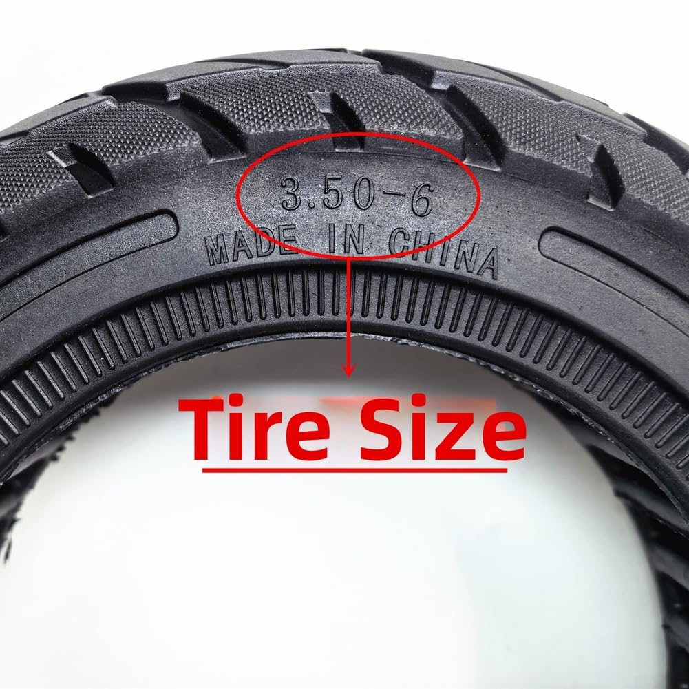 Trottinette électrique 3,50-6 - Pneu solide creux fabriqué à partir de caoutchouc résistant à l'usure offrant un diamètre de 233 mm pour une traction et un contrôle fiables sur les routes accidentées