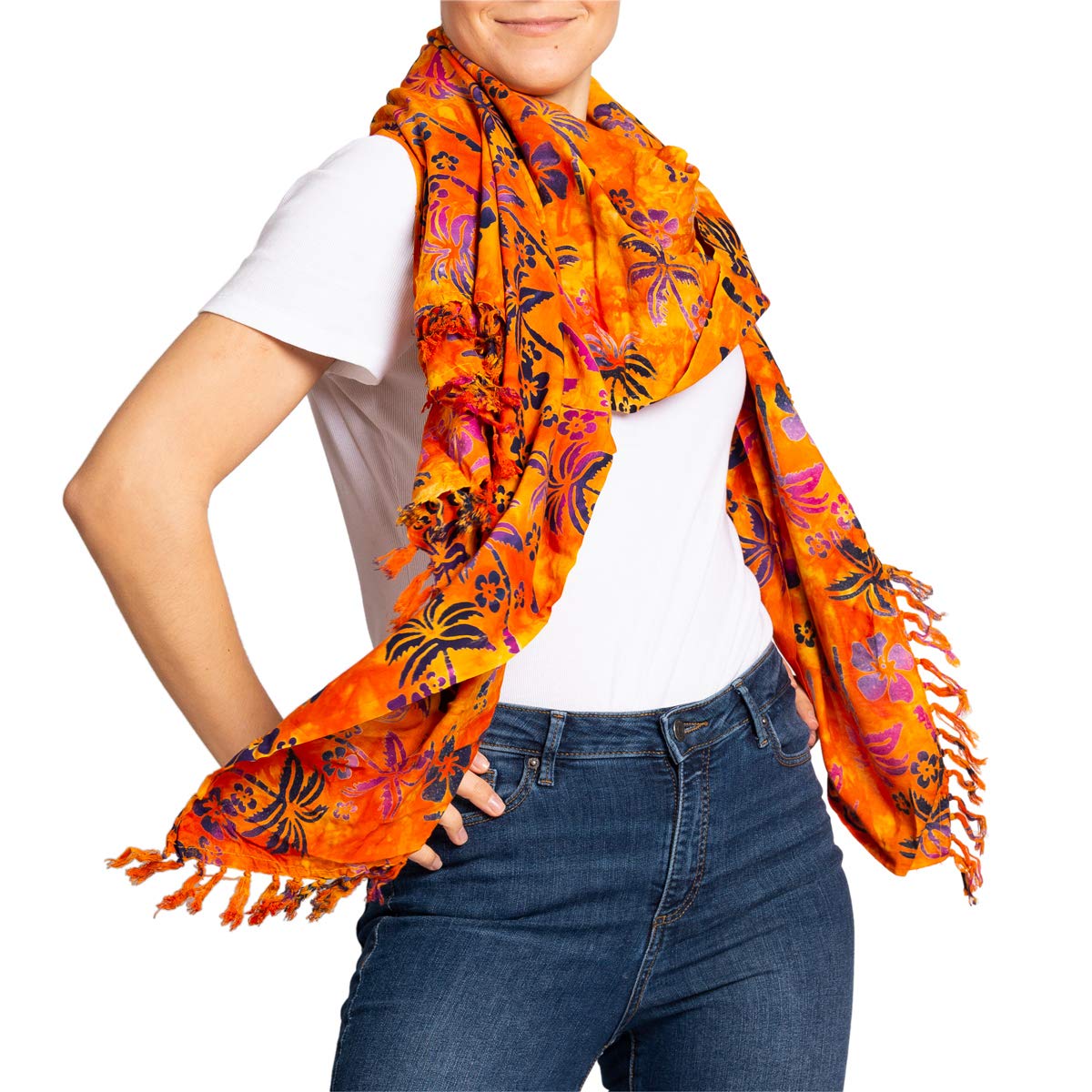 PANASIAM Scarf Batik 190X116cm, B300 burning beach, L