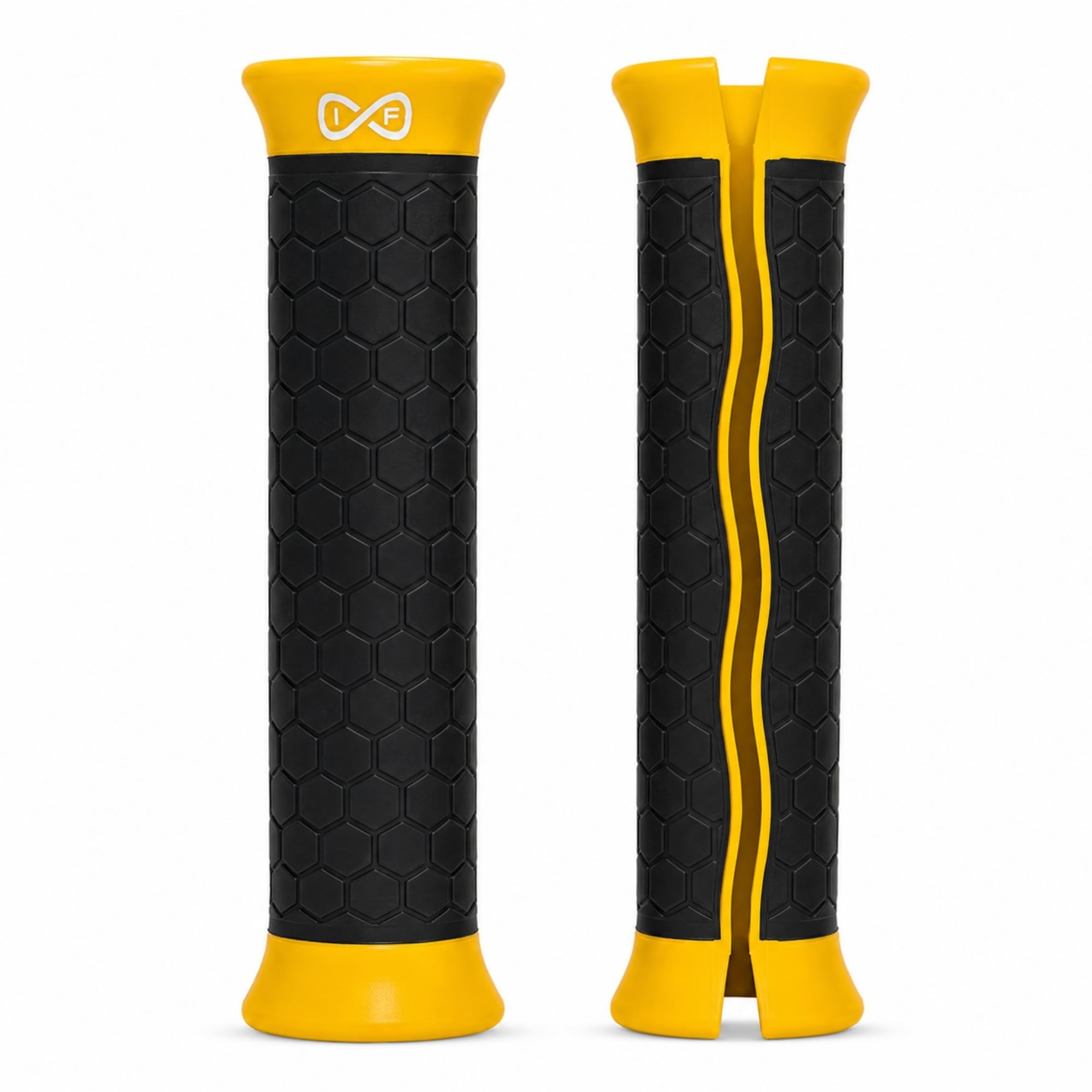 Infinite Fitness Handles for Resistance Bands - Pull Up Assistance Bands Set - Strength Training & Exercise Equipment - Protect Hands from Injury (Yellow)