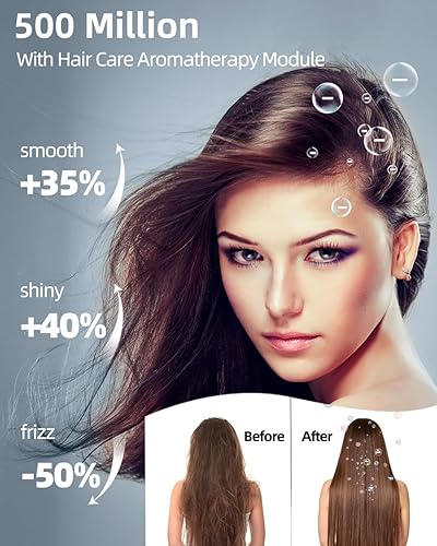 Miniatura 4 de Secador de pelo, secador de pelo iónico, secador de pelo de alta velocidad de 130000 RPM para secado rápido, 500 millones de secador de pelo