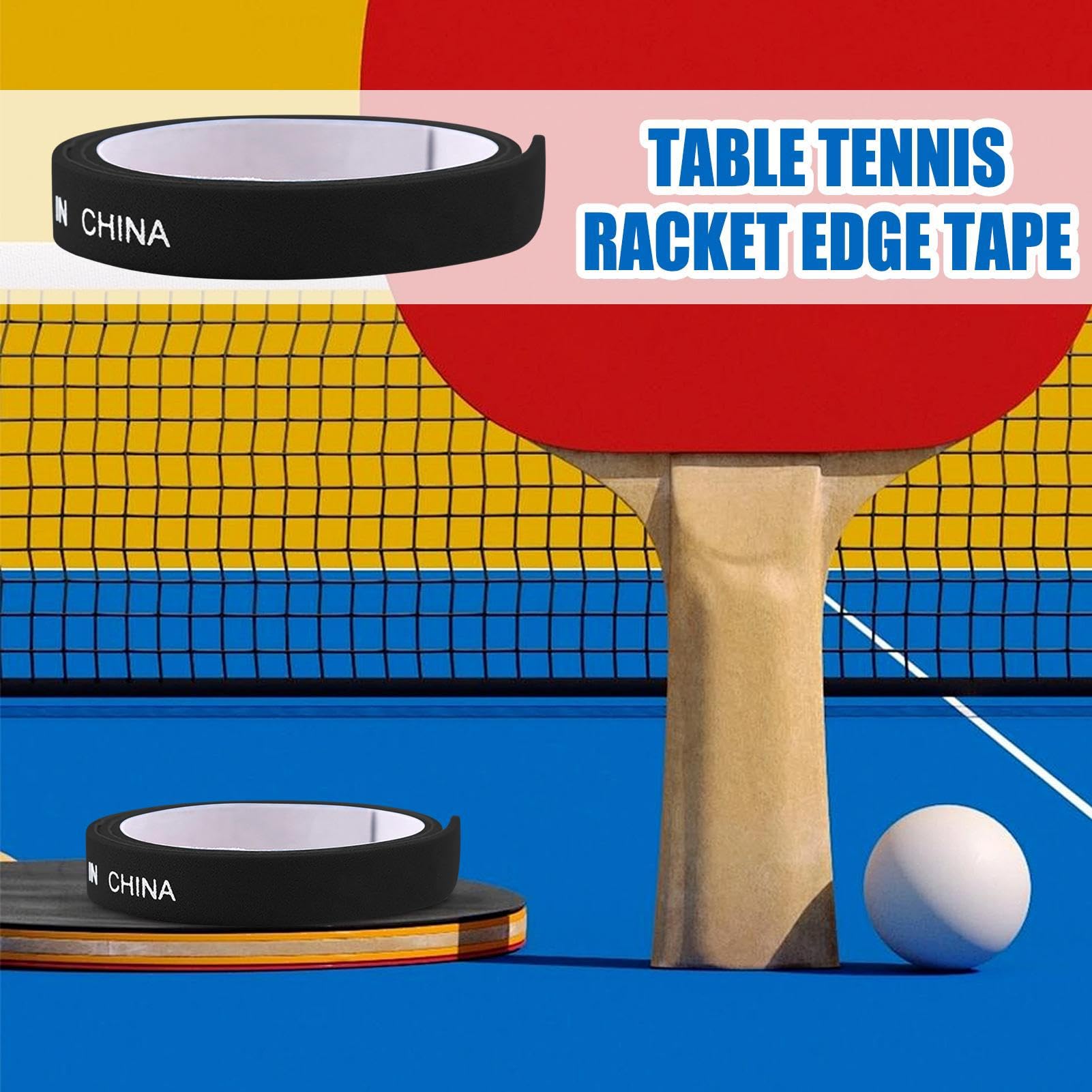 Table Tennis Paddle Edge Tape- 10X Table Tennis Paddle Edge Protection | Table Tennis Racket Edge Side Tape | Shock-Resistant Leisure Sports Accessories for Competitions Regular Training
