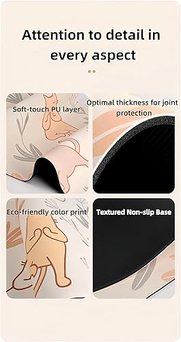 Miniatura 9 de Mini esterilla de yoga con diseño de gato juguetón, rodilleras de yoga, antideslizante de doble cara, meditación, esterilla de ejercicio para