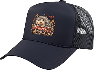 Mushroom Foraging Mycology Fungi Shroom Animal Trucker Hat with Adjustable Mesh Back