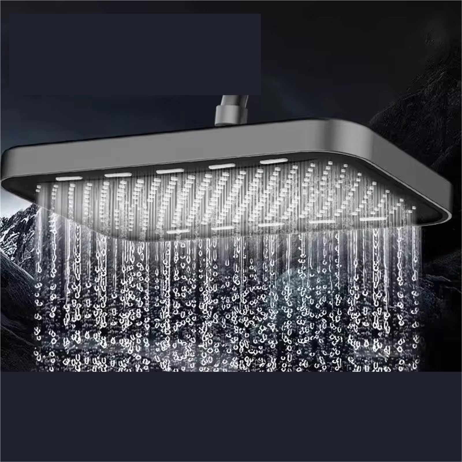 Cabezal de ducha lluvia con rociador superior a presión 36 cm, cabezal mayor caudal, juego ahorro agua giratorio Cabezal de Ducha Lluvia(Top Shower Grey)