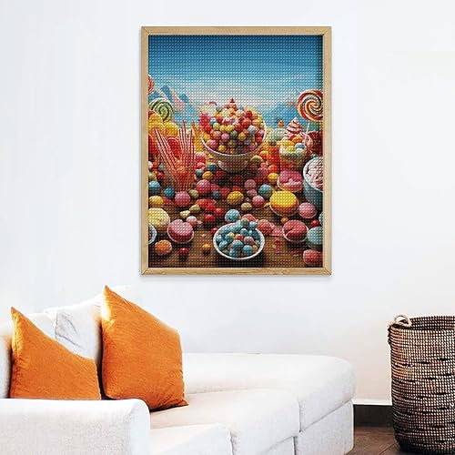 Miniatura 6 de Kit de pintura de diamantes para adultos, póster de caramelos, arte de diamantes cuadrados 5D, kits de arte de diamantes para principiantes