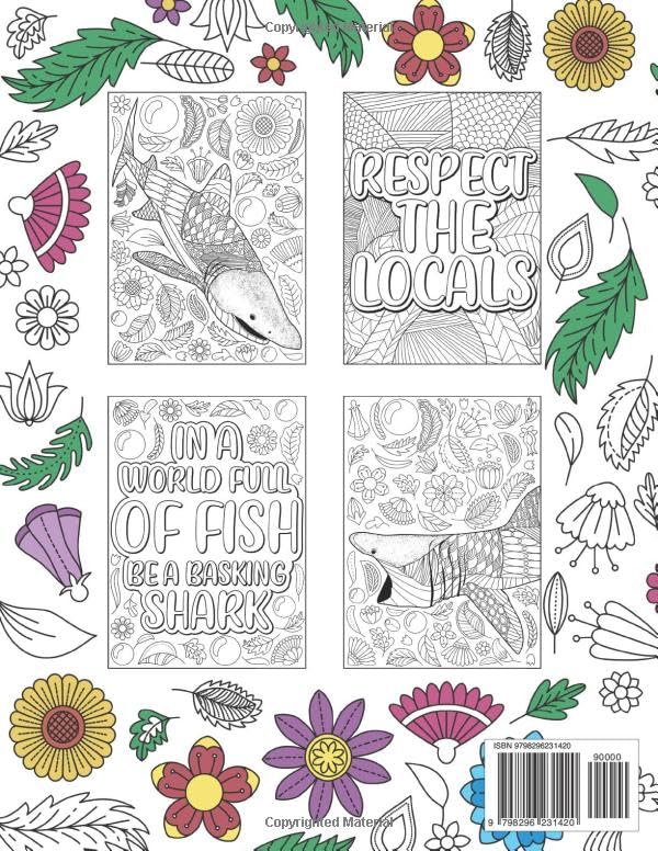 Basking Shark Coloring Book: The Activity Book for Shark Lovers, Patterns Zentangle for Stress Relief and Relaxation image 3