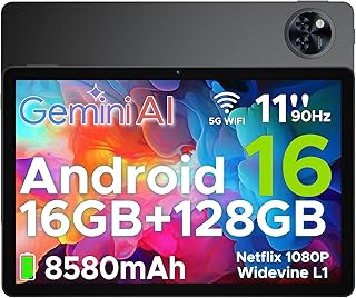 DOOGEE Tablet U11 Android 16, tableta de 11 pulgadas con Gemini AI, 16GB+128GB/2TB, tabletas para juegos de 8580mAh, Unisoc T7200 Octa-Core, tabletas de 13MP+5MP, 2.4G+5G WiFi/WidevineL1/0.138 in
