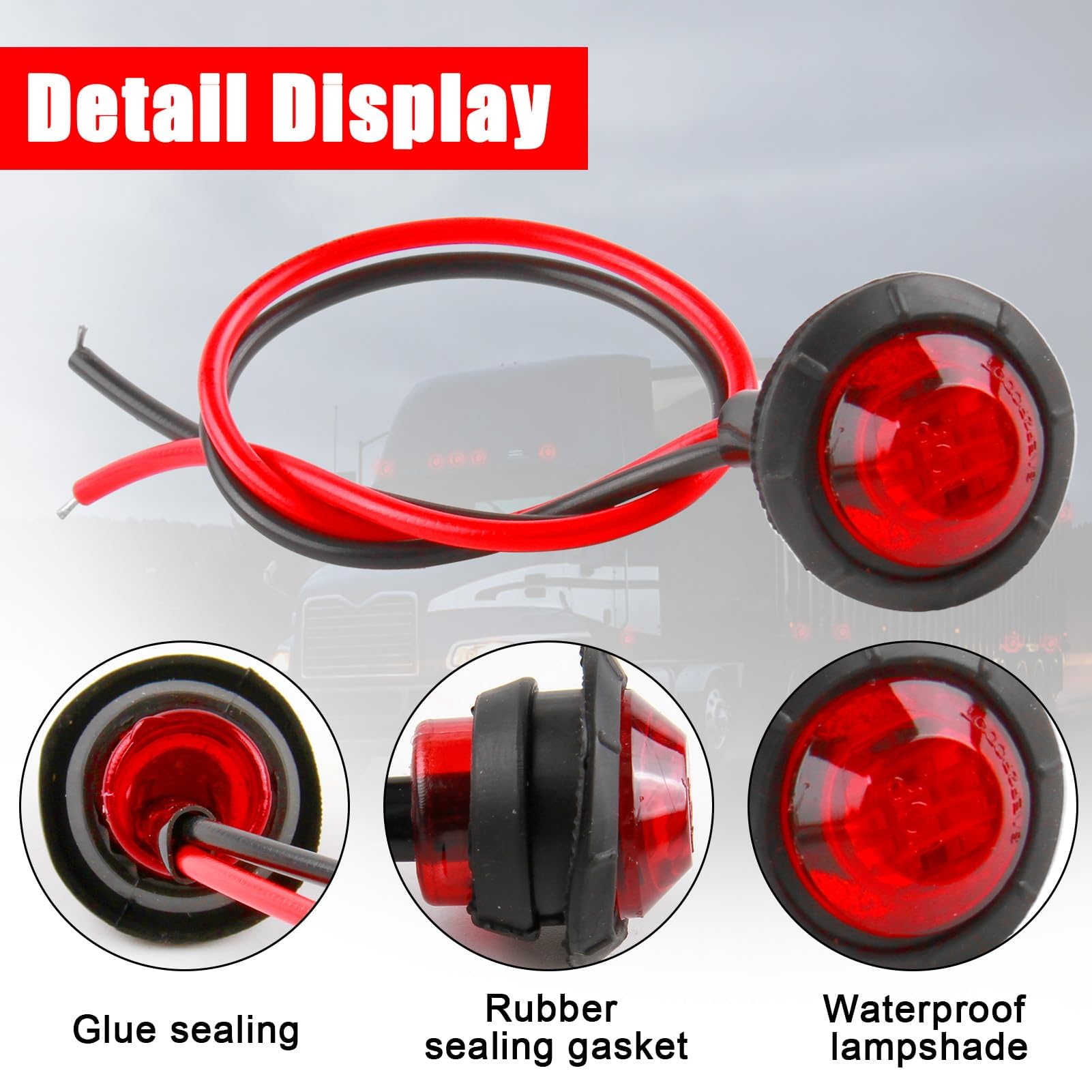 10 Pezzi Fanali Laterali Led 24V 12V Arancione Per Luci Ingombro