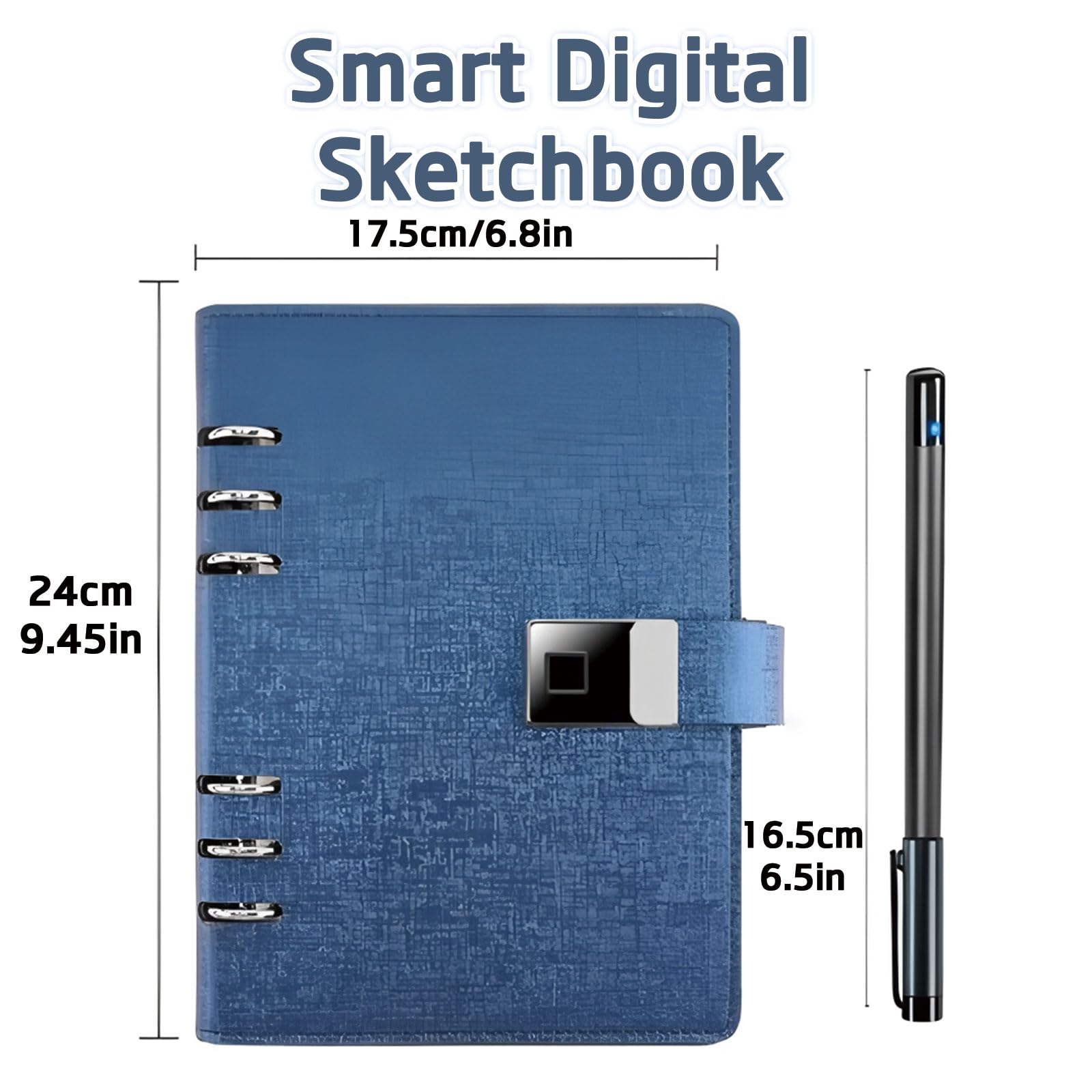 Inteligentny Cyfrowy Szkicownik z Piórem Synchronizującym, Notatnik A5 do Rysowania, Tekstura Prawdziwego Papieru, 16GB,Brown