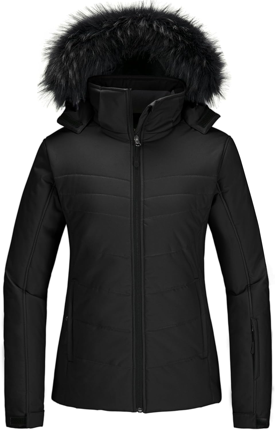 Skieer Women's Waterproof Ski Jacket Warm Puffer Jacket Thick Hooded Winter Coat