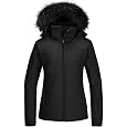 Skieer Women's Waterproof Ski Jacket Warm Puffer Jacket Thick Hooded Winter Coat