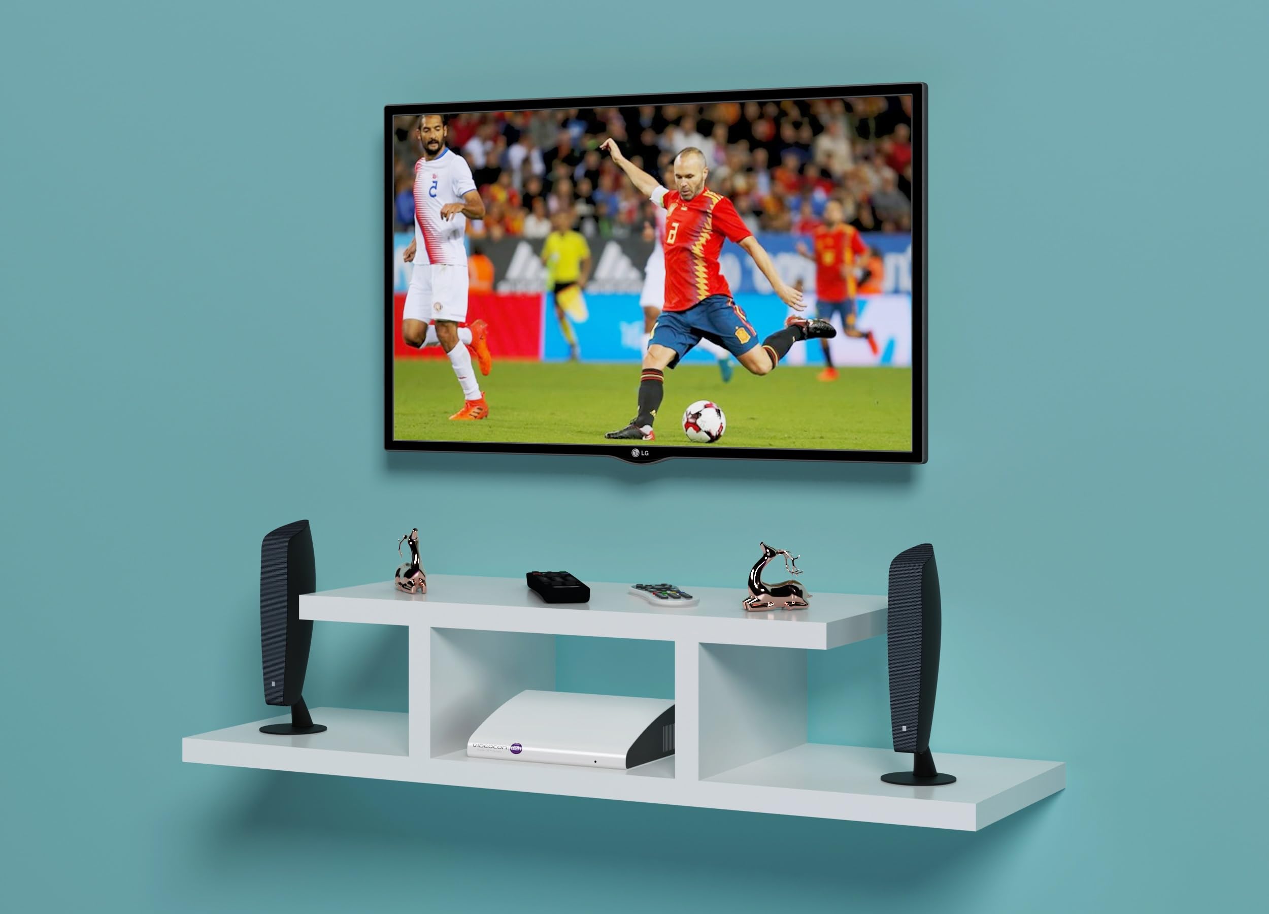 LW-WH Wall Mount TV Entertainment Unit Set Top Box Stand for Living Room in Frosty White Finish- Ideal for up to 32" Screen-image-48
