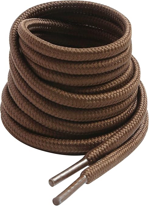 VSUDO 2 Pairs Round Boot Laces, 5/32" Outdoor Work & Hiking Shoe Laces for Boots