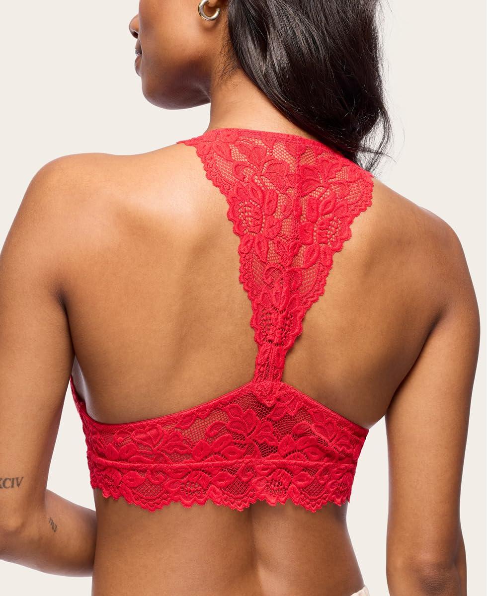 Jenny Jen Bralette de encaje, bralettes con espalda cruzada Mia Sexy Hourglass para mujer, talla S-XL para copas A a D