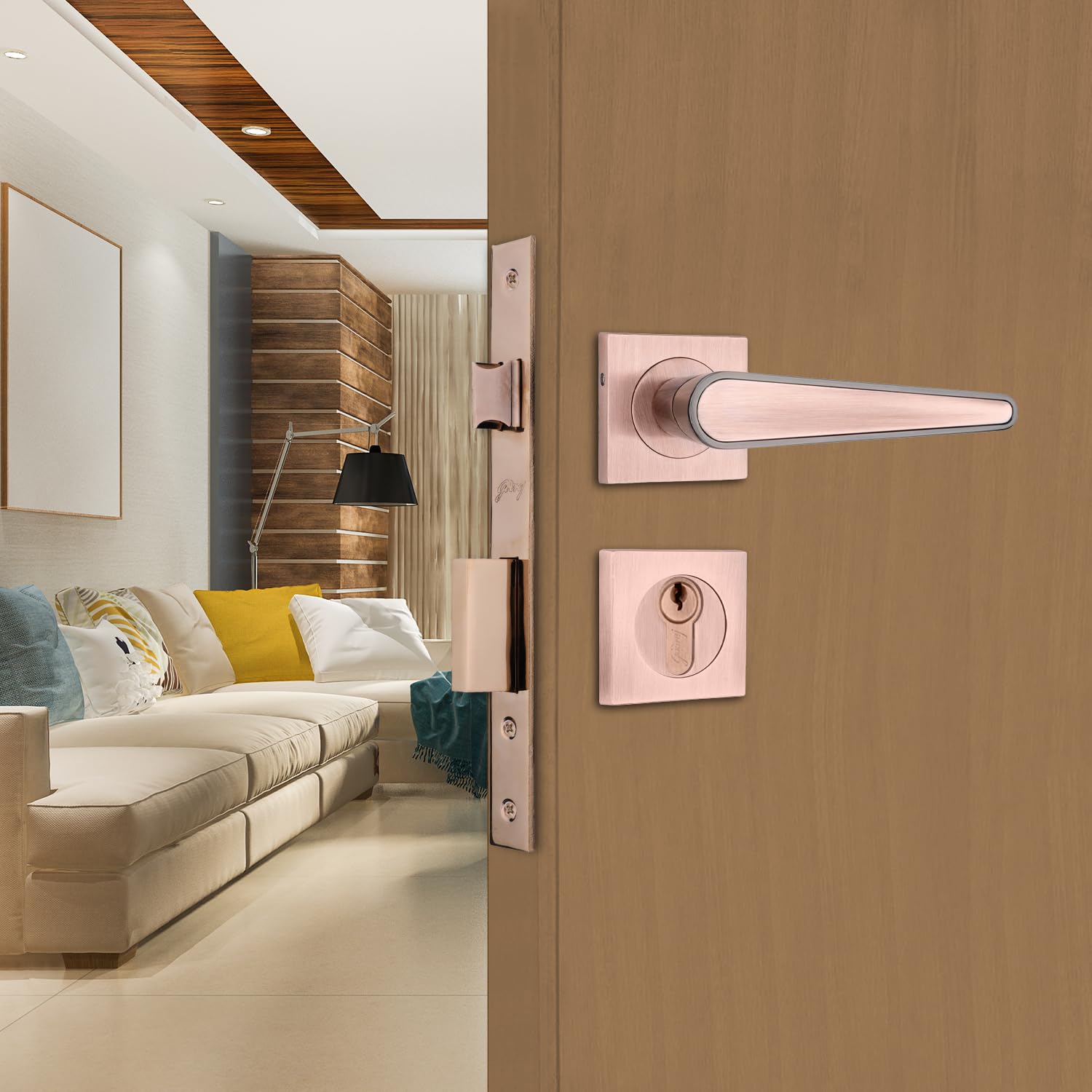 Godrej Mortise Lock | Handle Lock for Main & Internal Doors | NEH 19 Home Décor Handle | Black Antique Copper Finish | 9 Inch Lockbody | 60mm 1CK Cylinder Knob from Inside Key Outside | 3 Keys (B0CWPKGCM7) Amazon Price History, Amazon Price Tracker