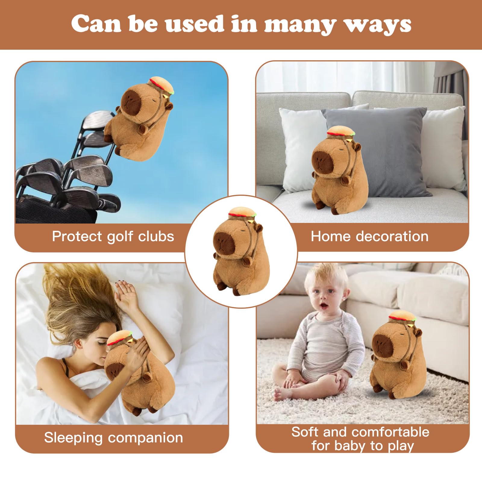 Fundas de madera para cabeza de palo de golf para conductor/Fairway/híbrido (1.F.H) – Novedosa funda para cabeza de palo de golf, cubierta de madera suave de animales, a prueba de polvo