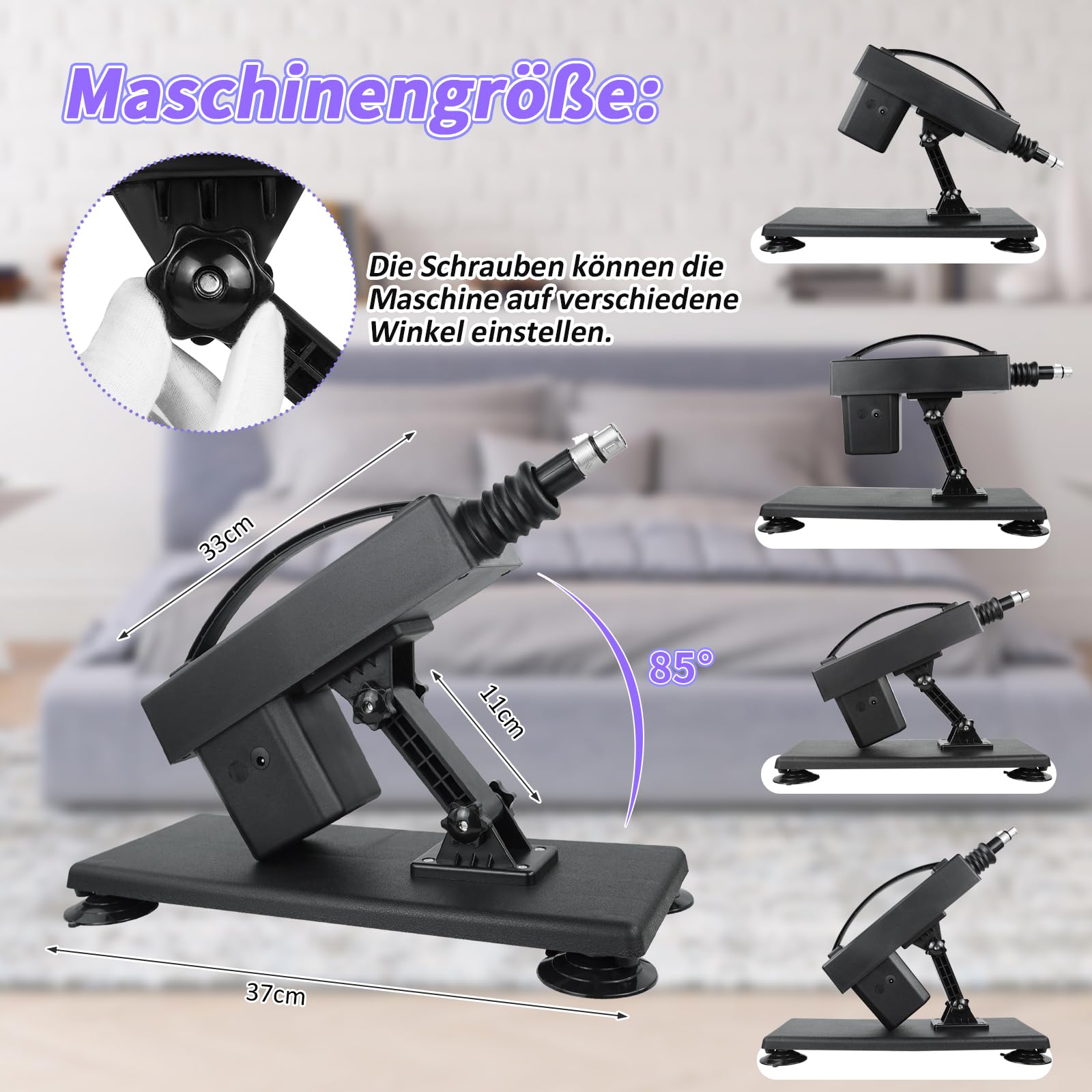 ANNGEOK Sexmaschine für Frauen Sexmaschine mit 3xlr Aufsatz Fickmaschine Sexspielzeug für die Sie Solo Fickle Maschine Frauen Extrem Sex Zubehör Sextoy (M-maschine)