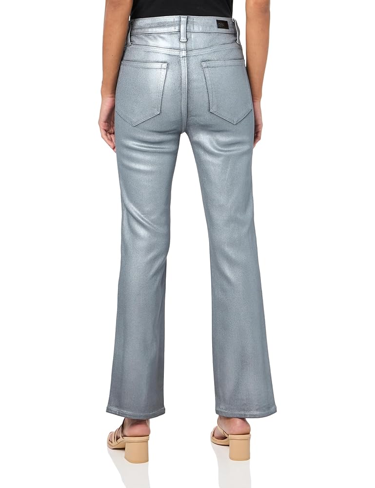 PAIGE Women's Claudine Jeans, Silver Shimmer Luxe Coating at